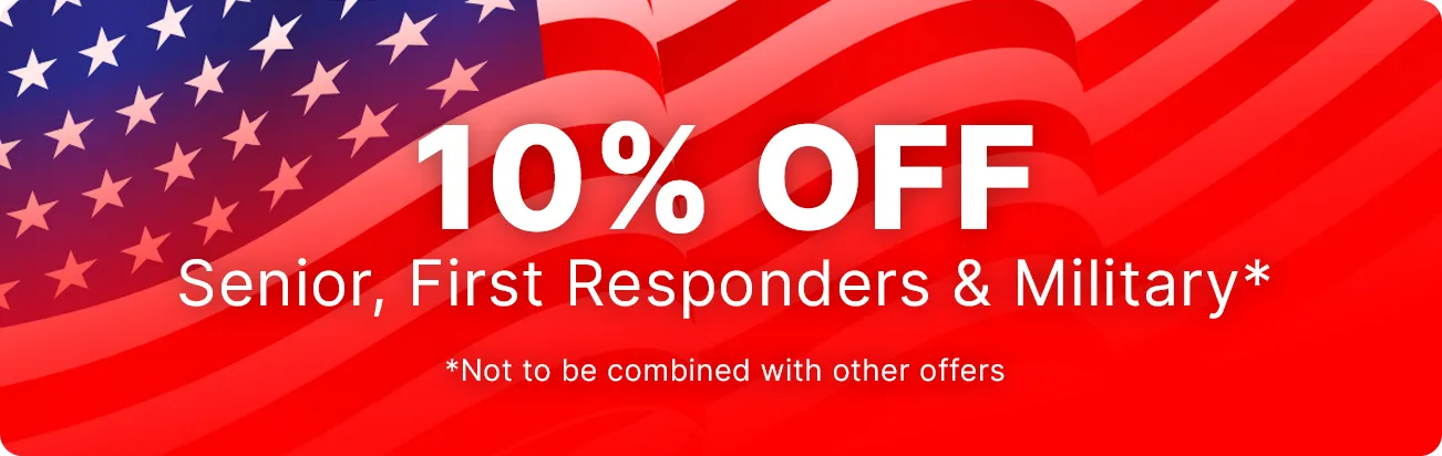 10% OFF Coupon for Senior, First Responders and Military - not to be combined with other offers